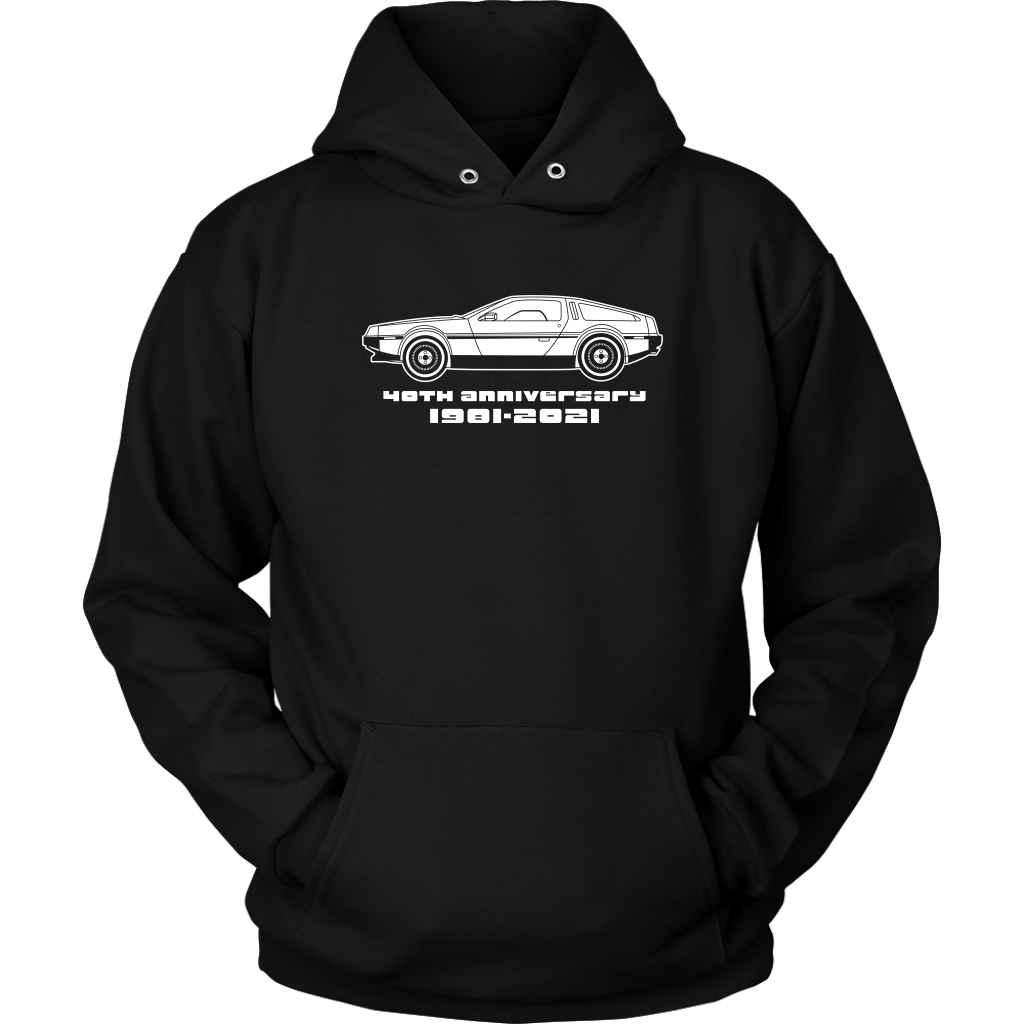 DeLorean Silhouette - 40th Anniversary Hoodie – Unique and Viral